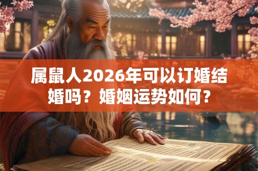 属鼠人2026年可以订婚结婚吗?婚姻运势如何? 属鼠人2026年可以订婚结婚吗?婚姻运势如何?