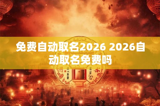 免费自动取名2026 2026自动取名免费吗
