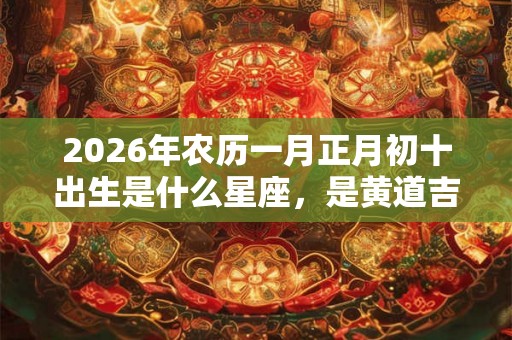 2026年农历一月正月初十出生是什么星座，是黄道吉日吗？
