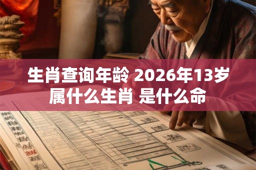 生肖查询年龄 2026年13岁属什么生肖 是什么命