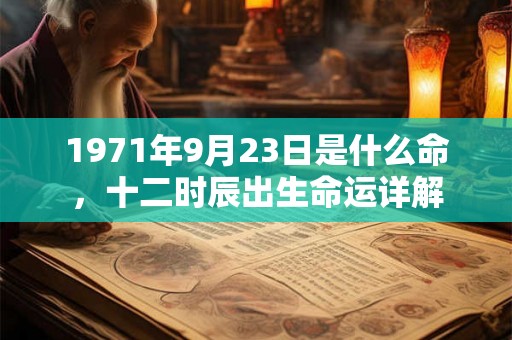 1971年9月23日是什么命，十二时辰出生命运详解