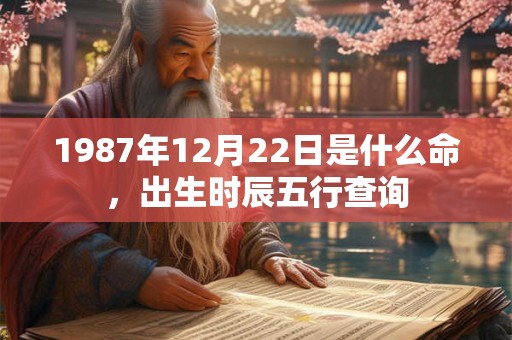 1987年12月22日是什么命，出生时辰五行查询