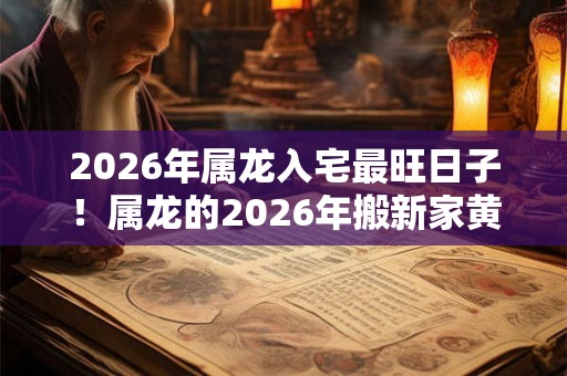 2026年属龙入宅最旺日子！属龙的2026年搬新家黄历吉日