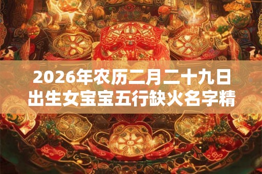 2026年农历二月二十九日出生女宝宝五行缺火名字精选