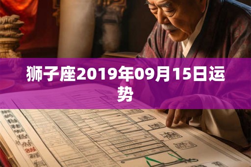 狮子座2019年09月15日运势
