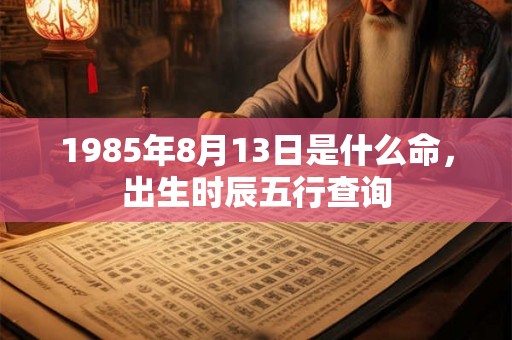 1985年8月13日是什么命，出生时辰五行查询