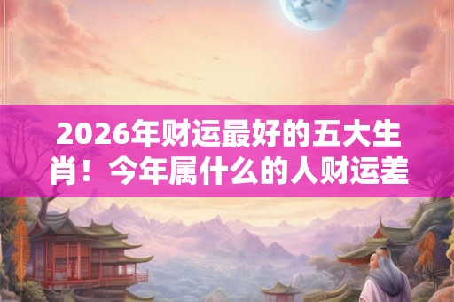 2026年财运最好的五大生肖！今年属什么的人财运差劲儿
