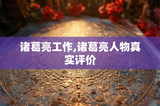 诸葛亮工作,诸葛亮人物真实评价