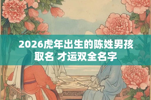 2026虎年出生的陈姓男孩取名 才运双全名字