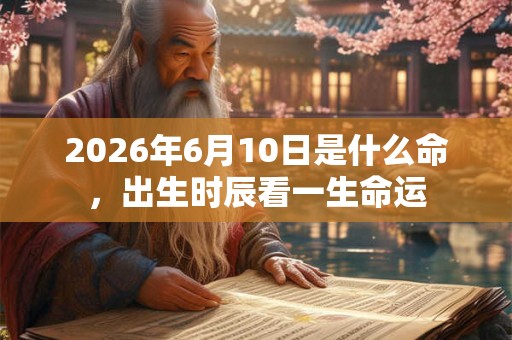 2026年6月10日是什么命，出生时辰看一生命运