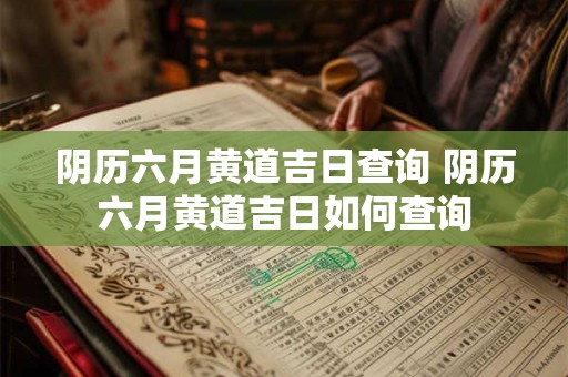 阴历六月黄道吉日查询 阴历六月黄道吉日如何查询 阴历六月黄道吉日查询 阴历六月黄道吉日如何查询