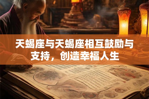 天蝎座与天蝎座相互鼓励与支持，创造幸福人生