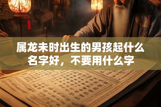 属龙未时出生的男孩起什么名字好，不要用什么字