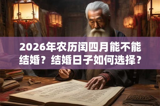 2026年农历闰四月能不能结婚？结婚日子如何选择？