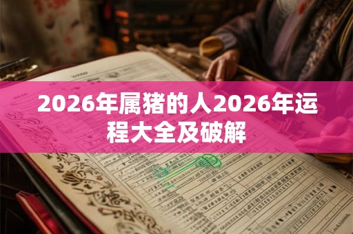 2026年属猪的人2026年运程大全及破解