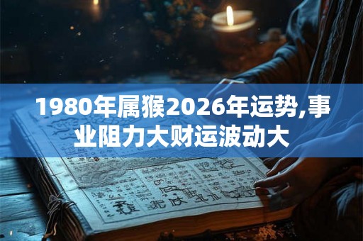 1980年属猴2026年运势,事业阻力大财运波动大