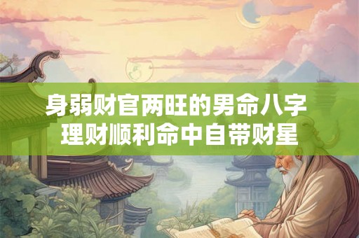 身弱财官两旺的男命八字 理财顺利命中自带财星