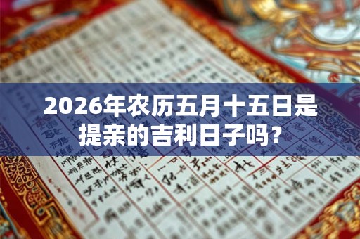 2026年农历五月十五日是提亲的吉利日子吗？