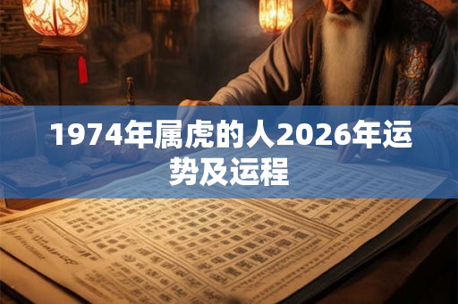 1974年属虎的人2026年运势及运程