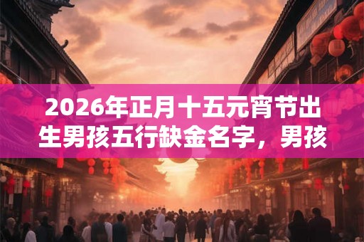 2026年正月十五元宵节出生男孩五行缺金名字，男孩命好吗？