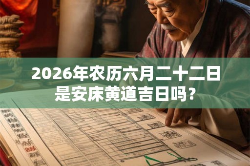 2026年农历六月二十二日是安床黄道吉日吗？