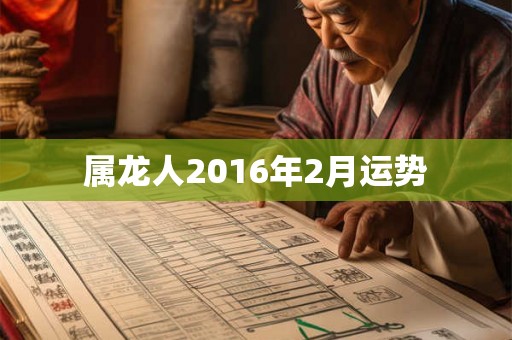 属龙人2016年2月运势