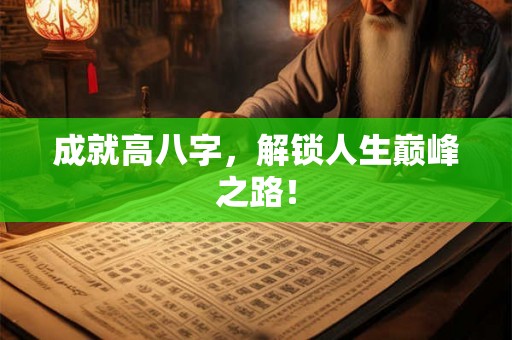 成就高八字，解锁人生巅峰之路！