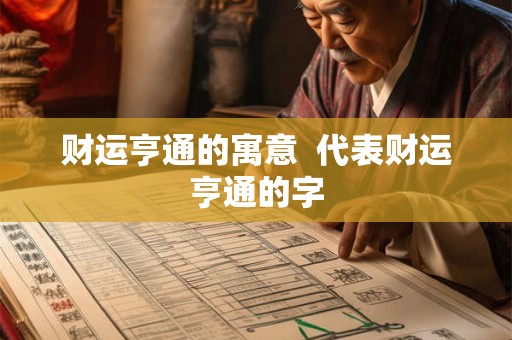 财运亨通的寓意  代表财运亨通的字