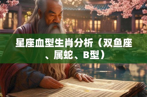 星座血型生肖分析(双鱼座、属蛇、B型) 星座血型生肖分析(双鱼座、属蛇、B型)