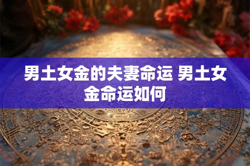 男土女金的夫妻命运 男土女金命运如何