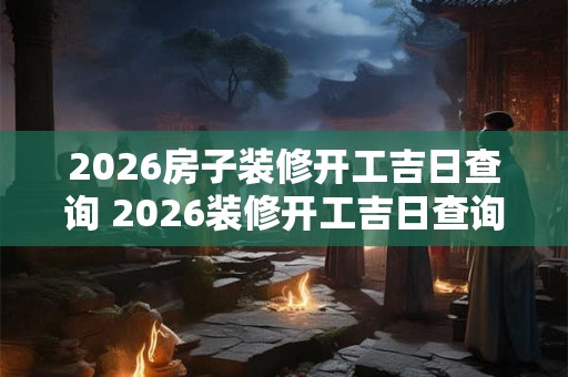 2026房子装修开工吉日查询 2026装修开工吉日查询