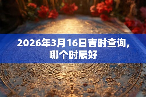 2026年3月16日吉时查询,哪个时辰好