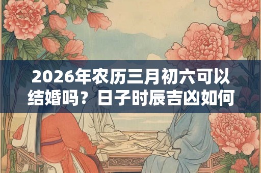2026年农历三月初六可以结婚吗？日子时辰吉凶如何？