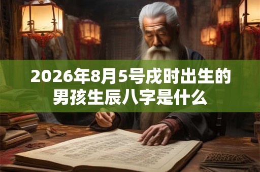 2026年8月5号戌时出生的男孩生辰八字是什么