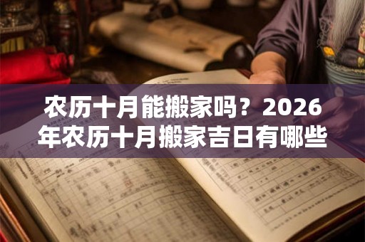 农历十月能搬家吗？2026年农历十月搬家吉日有哪些？