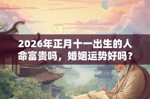 2026年正月十一出生的人命富贵吗，婚姻运势好吗？