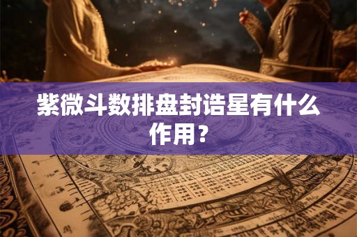 紫微斗数排盘封诰星有什么作用? 紫微斗数排盘封诰星有什么作用?