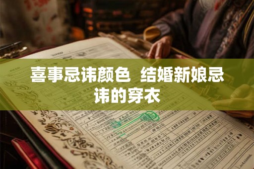 喜事忌讳颜色  结婚新娘忌讳的穿衣