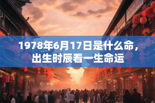 1978年6月17日是什么命，出生时辰看一生命运