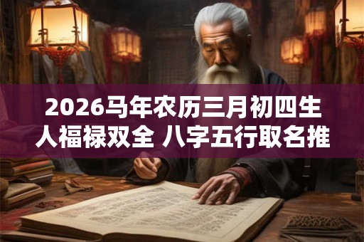 2026马年农历三月初四生人福禄双全 八字五行取名推荐