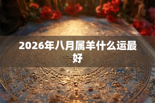 2026年八月属羊什么运最好