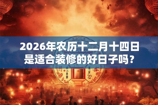 2026年农历十二月十四日是适合装修的好日子吗? 2026年农历十二月十四日是适合装修的好日子吗?