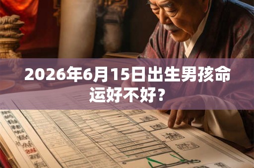 2026年6月15日出生男孩命运好不好? 2026年6月15日出生男孩命运好不好?
