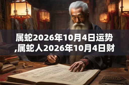 属蛇2026年10月4日运势,属蛇人2026年10月4日财运,生肖蛇2026年10月4日运势 属蛇2026年10月4日运势,属蛇人2026年10月4日财运,生肖蛇2026年10月4日运势