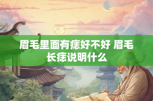 眉毛里面有痣好不好 眉毛长痣说明什么