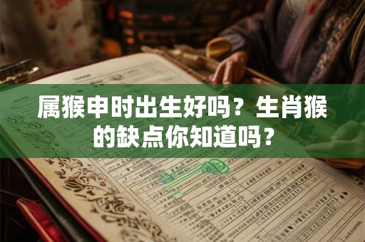 属猴申时出生好吗？生肖猴的缺点你知道吗？