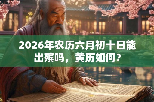 2026年农历六月初十日能出殡吗，黄历如何？