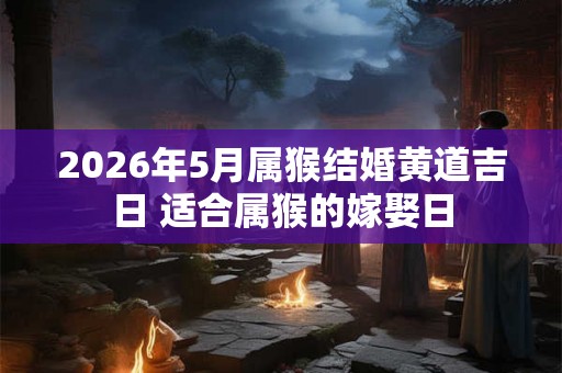 2026年5月属猴结婚黄道吉日 适合属猴的嫁娶日