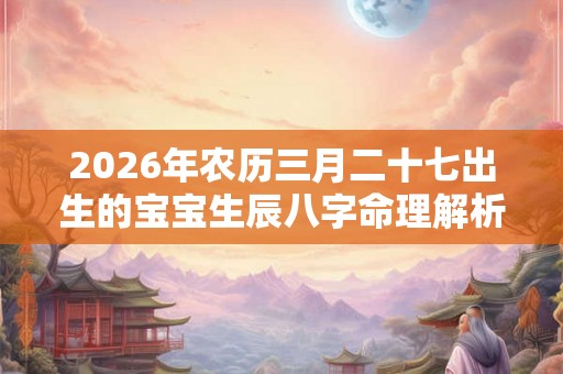 2026年农历三月二十七出生的宝宝生辰八字命理解析