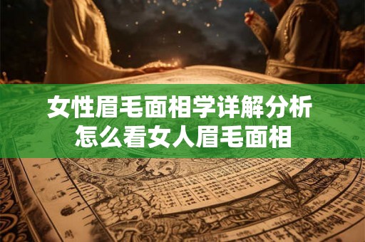 女性眉毛面相学详解分析 怎么看女人眉毛面相
